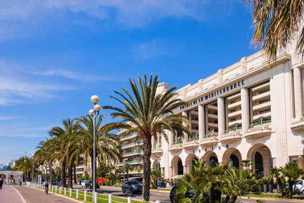 casino nice palais de la méditerranée - french riviera - city of nice france french riviera promenade des anglais imagens e fotografias de stock