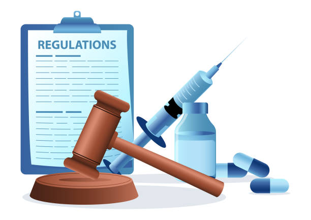 koncepce farmaceutických předpisů - pravidla stock ilustrace