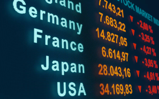 istock Stock market indices down. 1423115435