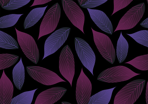 Beautiful purple foliage seamless pattern, vector illustration