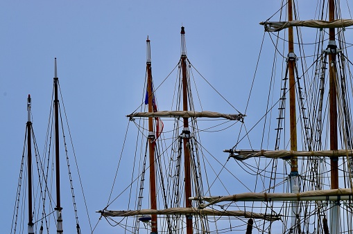 Reconstructed Pirates sailboat wooden mast.