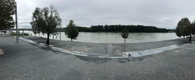 Cloudly river in Bratislava