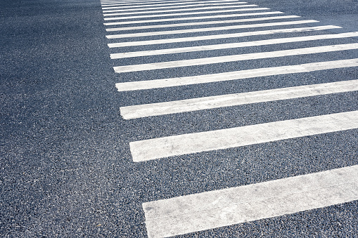 Zebra crossing without anyone crossing it.