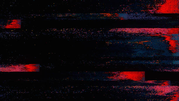istock Glitch noise static television VFX pack. Visual video effects stripes background, CRT tv screen no signal glitch effect 1423121689