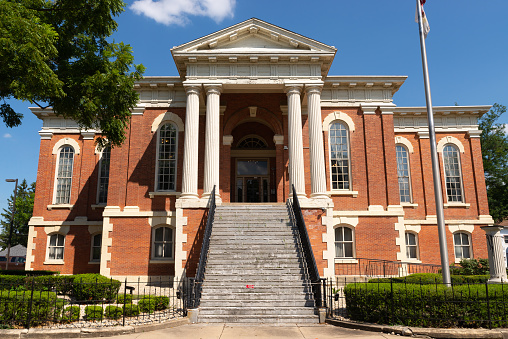 Ottawa, Illinois - United States - August 16th, 2022: Exterior of the Third District Appellate Court Building, constructed from 18571860, in downtown Ottawa, Illinois.