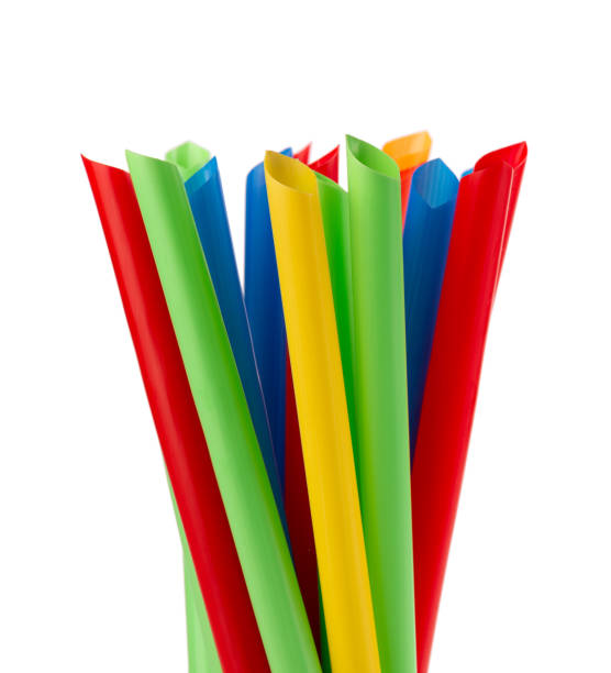 istock Colorful plastic straws, isolated on white background. Wide straws for bubble tea cocktail. 1423133364