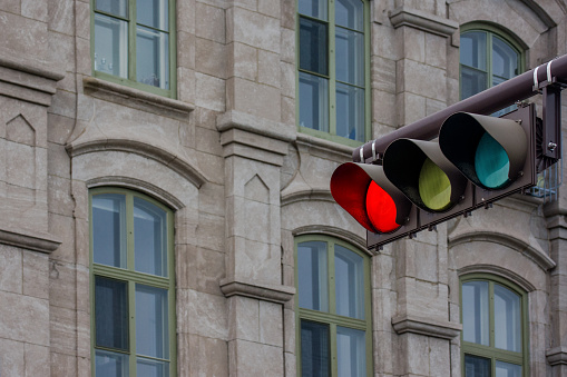 Traffic light in downtown