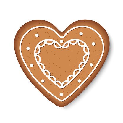 Gingerbread in the form of a heart.