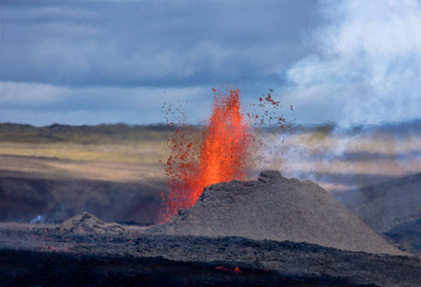 istock Volcano shoots magma in the sky 1423134691