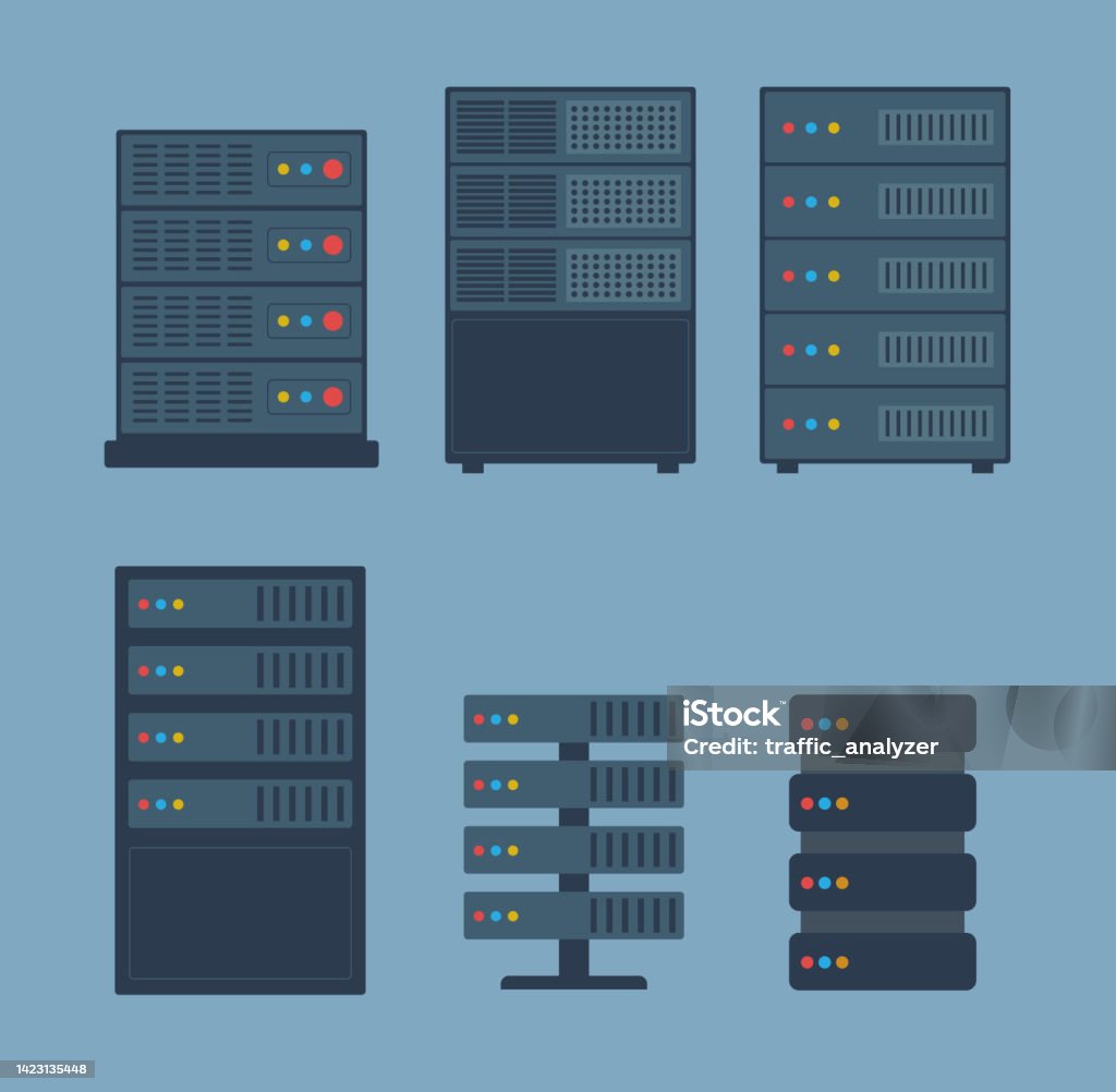 Servers Flat Design Stock Illustration - Download Image Now - Network ...