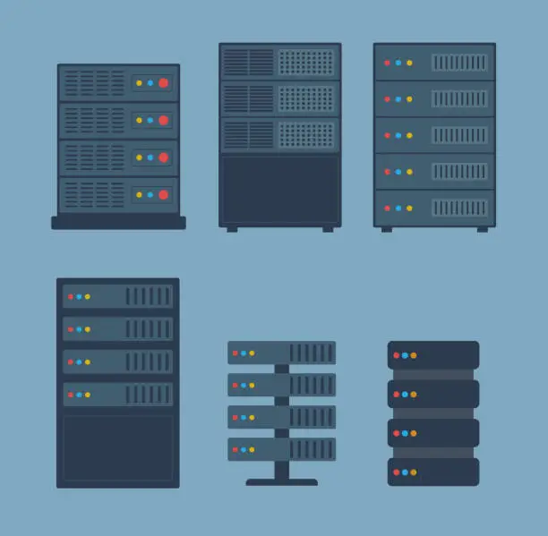 Vector illustration of Servers - flat design