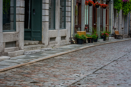 Ancient city street in Quebec downtown