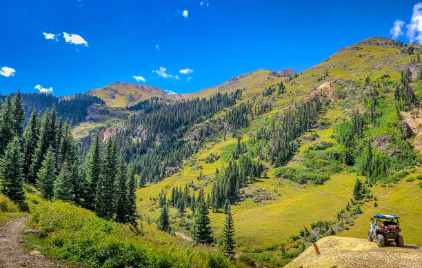 istock UTV side by side RZR with a Beautiful Mountain range in the background along the Poughkeepsi gulch trail near Silverton and Ouray Colorado in the San Juan Mountains, Rocky Mountains Colorado. 1423140704