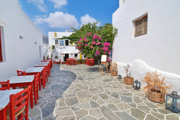 traditional houses at Sifnos island Cyclades Greece stock photo