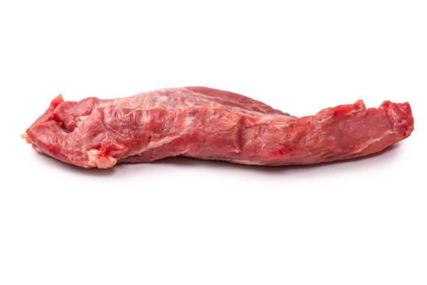 Raw pork tenderloin isolated on a white background.  Fresh meat.