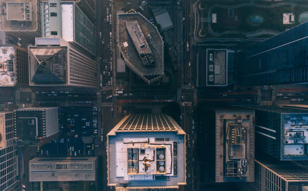 istock Modern district with skyscrapers in big city 1423151803
