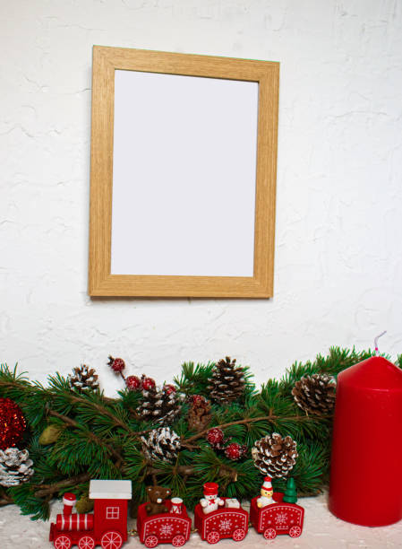 istock Christmas decoration, frame -mock up . 1423152870