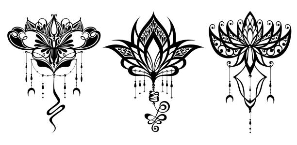 Tribal Flower Tattoo Stencils