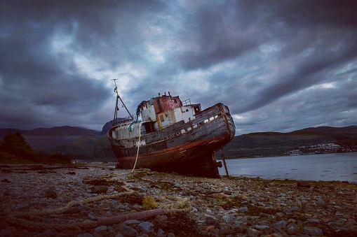 Picture of the corpach wreck captured in the Scottish Highlands
