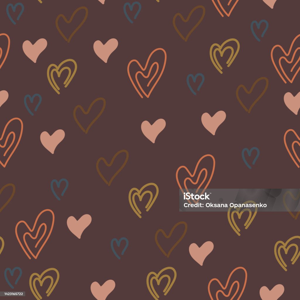 Diffrent Pattern Hearts Pattern Of Different Hearts Print In Pastel Colors Free Hand Seamless ...