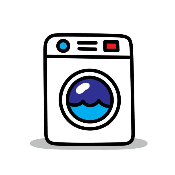 Vector illustration of Washing Machine Doodle 6