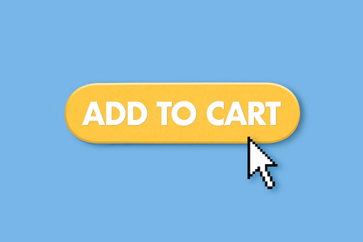 Add to cart button on blue background