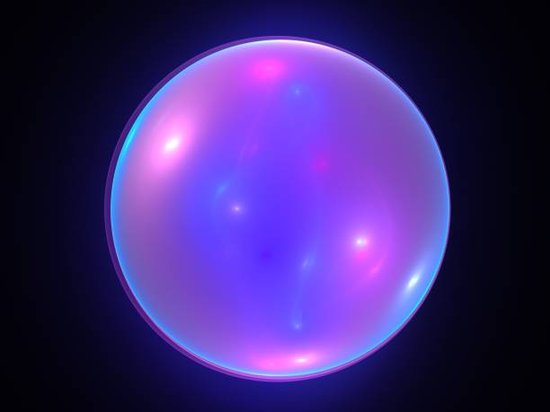 istock Abstract futuristic composition in blue purple tones on a black background 1423168802