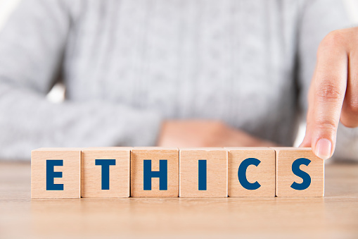 Words ethics is written by a woman
