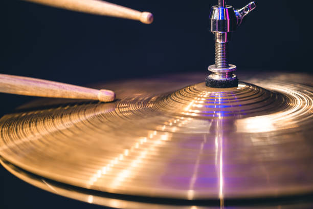 istock Close-up of drumsticks on a cymbal drum. 1423169056