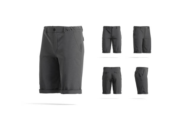istock Blank black men shorts mock up, different views 1423169149