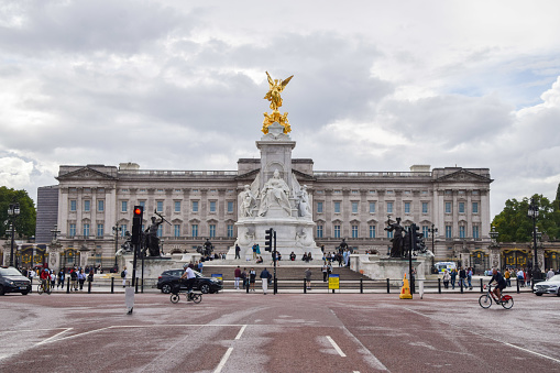 London, UK - September 8 2022: Victoria Memorial and Buckingham Palace exterior daytime view