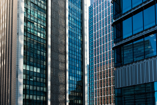 Urban landscape of skyscrapers. Central Tokyo.