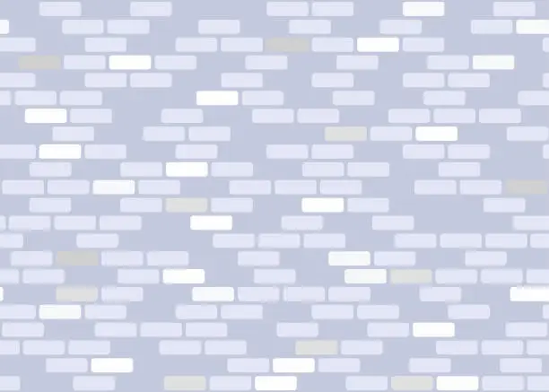 Vector illustration of Brick wall seamless pattern. Gray brickwork repeating texture. Bricks masonry background. Vector wallpaper.