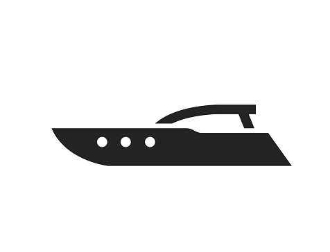 speedboat icon. motor boat for sea trip and rest. isolated vector image