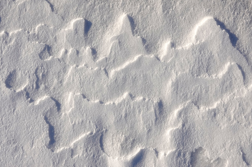 An abstract pattern in a section of wind driven snow.