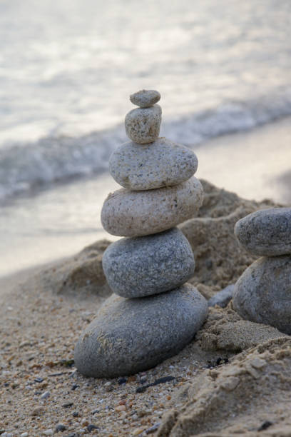 istock Zen meditation stones on the beach 1423181595