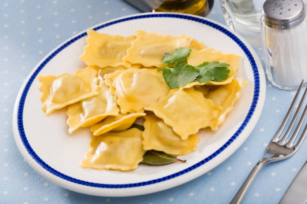 istock Plate of freshly boiled ravioli 1423185905