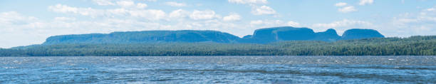 panoramic of the sleeping giant, ontario - thunder bay canada ontario provincial park imagens e fotografias de stock