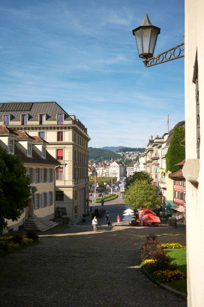 istock People walking on paved street in Lucerne 1423190442