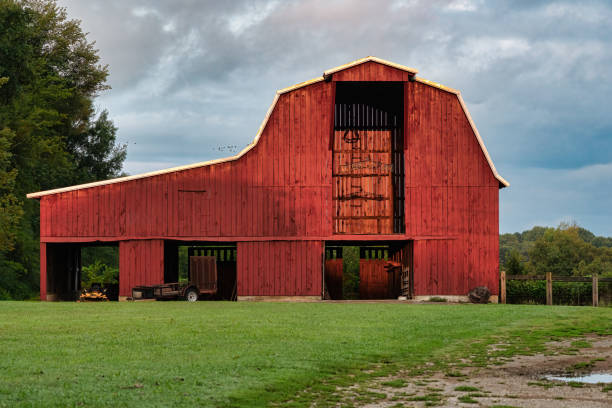 istock Red barn in the summer in Tennessee. 1423194518