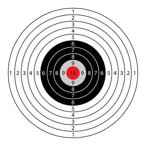 ilustraciones, imágenes clip art, dibujos animados e iconos de stock de objetivo redondo para pistolas de aire, dibujo vectorial - target shooting