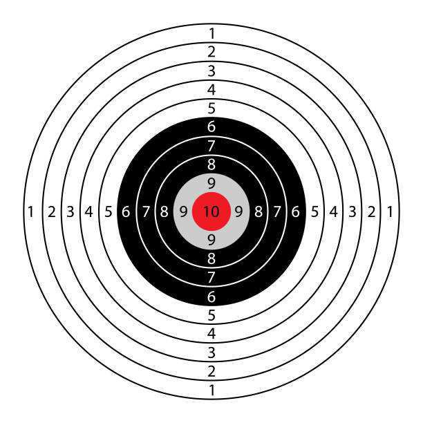 okrągły cel do wiatrówek, rysunek wektorowy - target sport target target shooting bulls eye stock illustrations