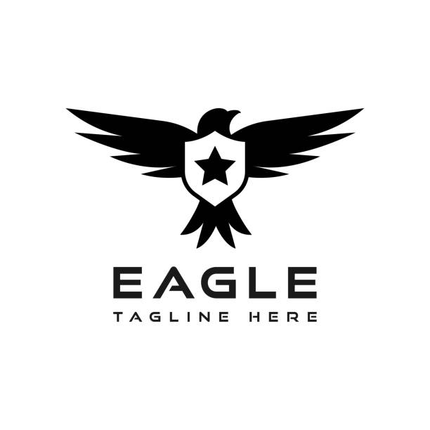 ilustrações, clipart, desenhos animados e ícones de projeto de escudo estrela águia - symbol military star eagle