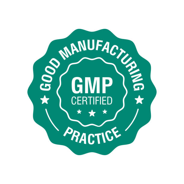 GMP certified, good manufacturing practice icon. Vector illustration GMP certified, good manufacturing practice icon. GMP label. Vector illustration seal stamp stock illustrations