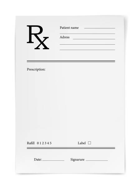 ilustraciones, imágenes clip art, dibujos animados e iconos de stock de prescripción médica, plantilla de hoja de papel de formulario rx - relleno ropa protectora deportiva