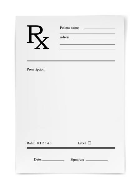 recepta lekarska, szablon arkusza papieru formularza rx - letter writing note pad handwriting stock illustrations