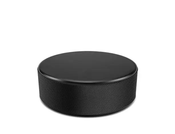 Vector illustration of Realistic ice hockey puck, isolated 3d vector disk