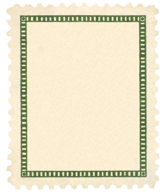 blank empty isolated vintage postage stamp copy space background, beige sepia tan texture pattern, vertical green retro vignette frame macro closeup - sepia toned frame paper backgrounds stock illustrations