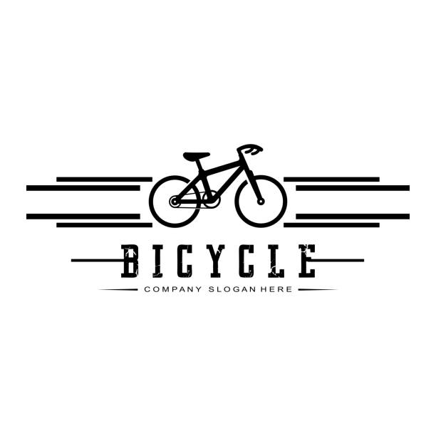 bike logo icon vector, fahrzeug für sport, rennsport, casual, downhill, retro vorlage - bicycle frame stock-grafiken, -clipart, -cartoons und -symbole