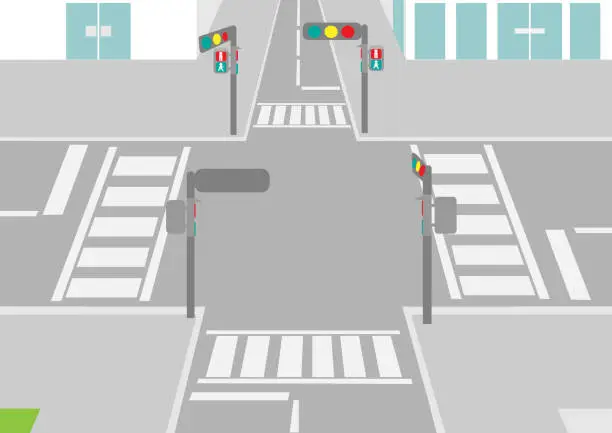 Vector illustration of intersection